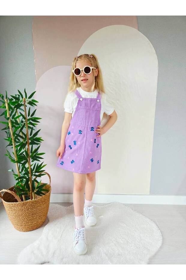 Girl's Salopet 2-Piece Set Gabardine Fabric