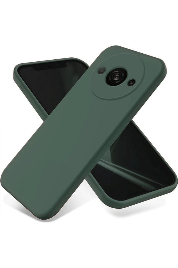 Ilkeshop New Redmi A3 4g Case First Silicone - (200756) Dark Green