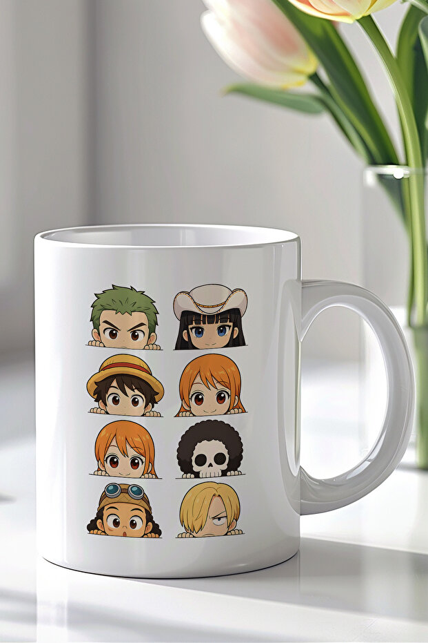 330ml Printed White Ceramic Mug with One Piece Design