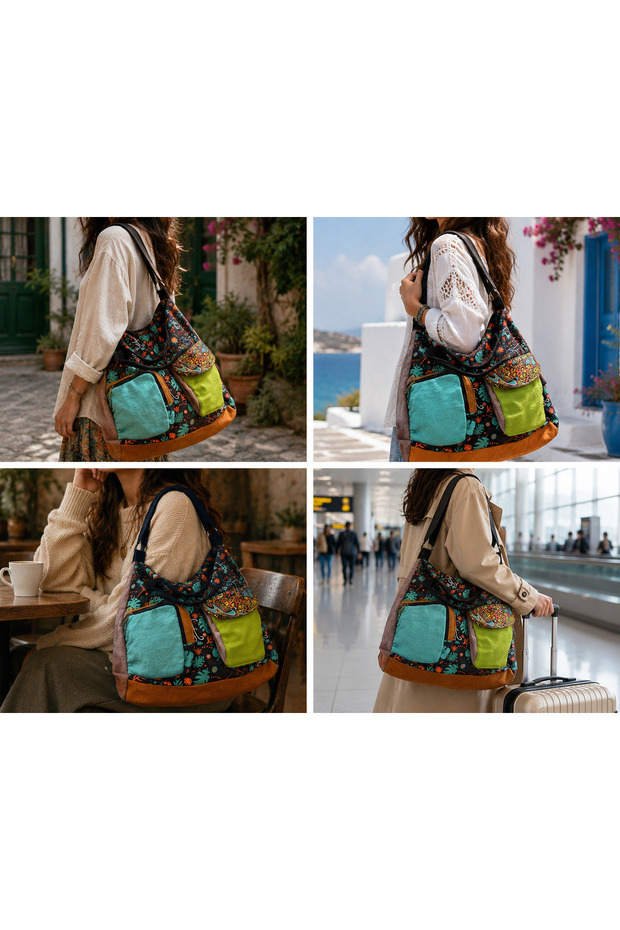 Patchwork Ethnic Authentic Bohemian Shoulder Bag Handbag Messenger Bag Daily Use Travel Use