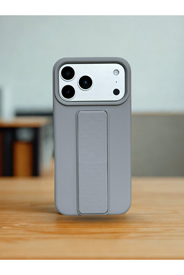 Premium Foldable Kickstand Silicone Case for iPhone 17 Pro Max - Slim Matte Shockproof Protective Cover