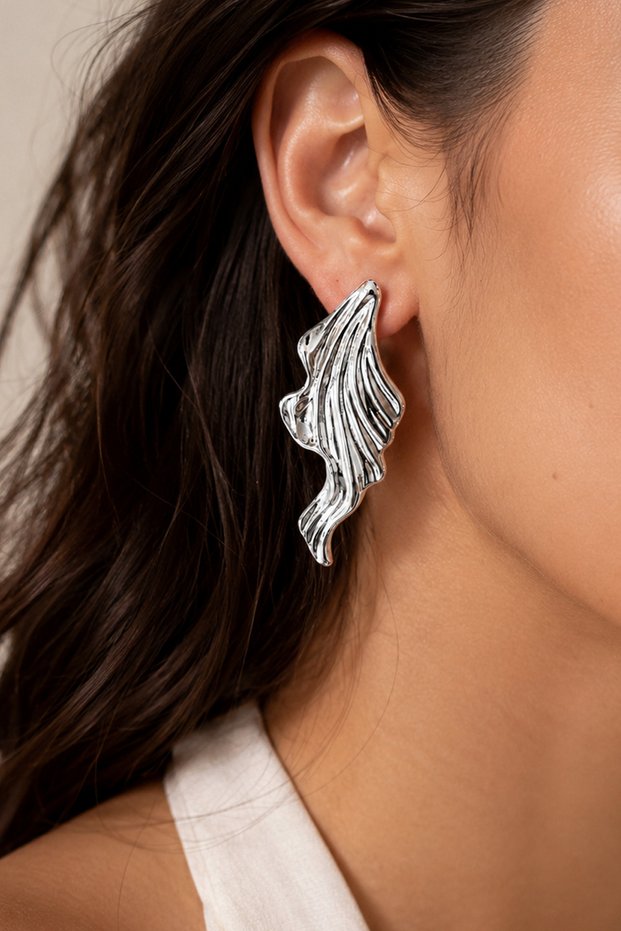Silver Premium Anti-Tarnish Wide Lightweight Earrings