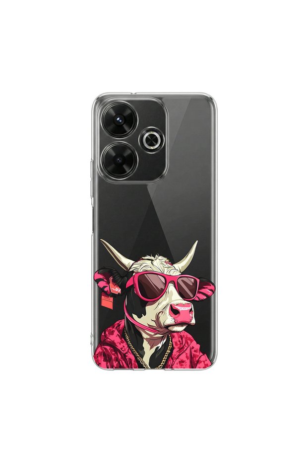 Redmi 13 Compatible Cool Animal 3 Design Transparent Case