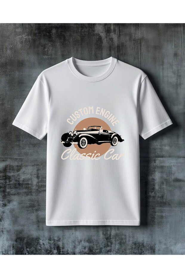 Custom Engine Classic Car Printed Oversize T-Shirt