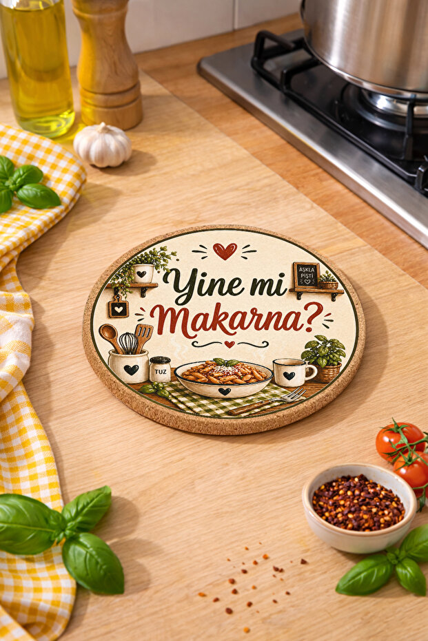 Are You Hungry Again? Humorous Cork Trivet Pot Pan Mat 19cm Diameter 1cm Thickness