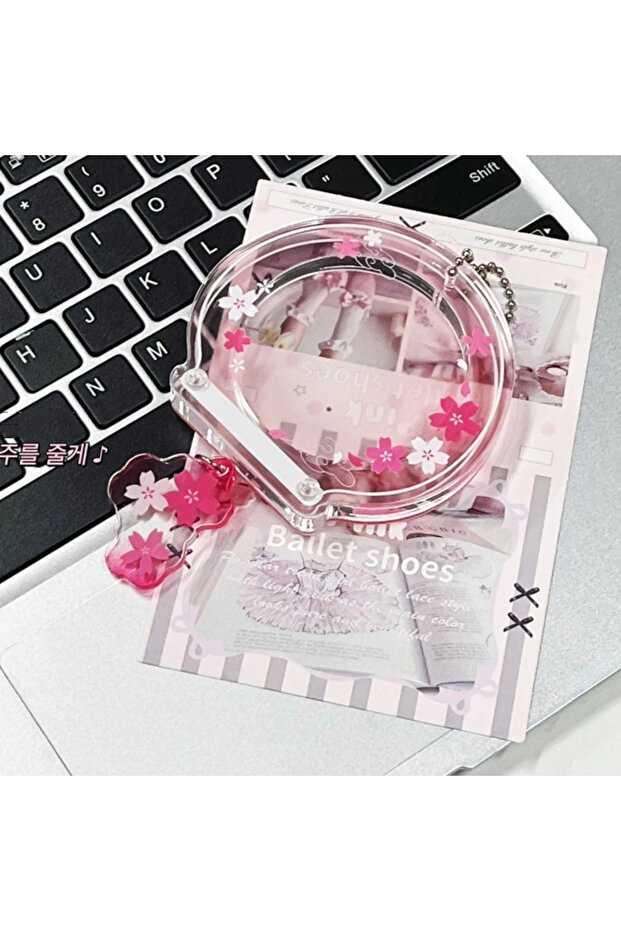 Pink Japanese Acrylic Badge Storage Display with Decorative Pendant Desktop Ornament Badge Storage F