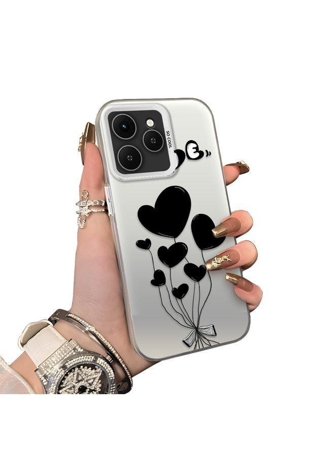Tecno Spark 40 Compatible Hard Acrylic Back Silicone Edge Lens Protection Case
