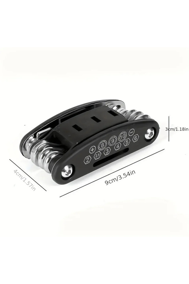 1pc 16 In 1 Multi-Function Bike Tool Kit - Portable Foldable Bike Multitool Cycling Tool Kit With Al