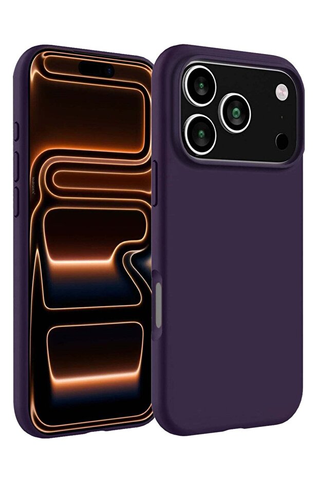 Silicone Protective Phone Case for iPhone 17 Pro - Soft Anti-Scratch Microfiber Lining Ultra Slim Drop Protection Phone Cover - Purple-1