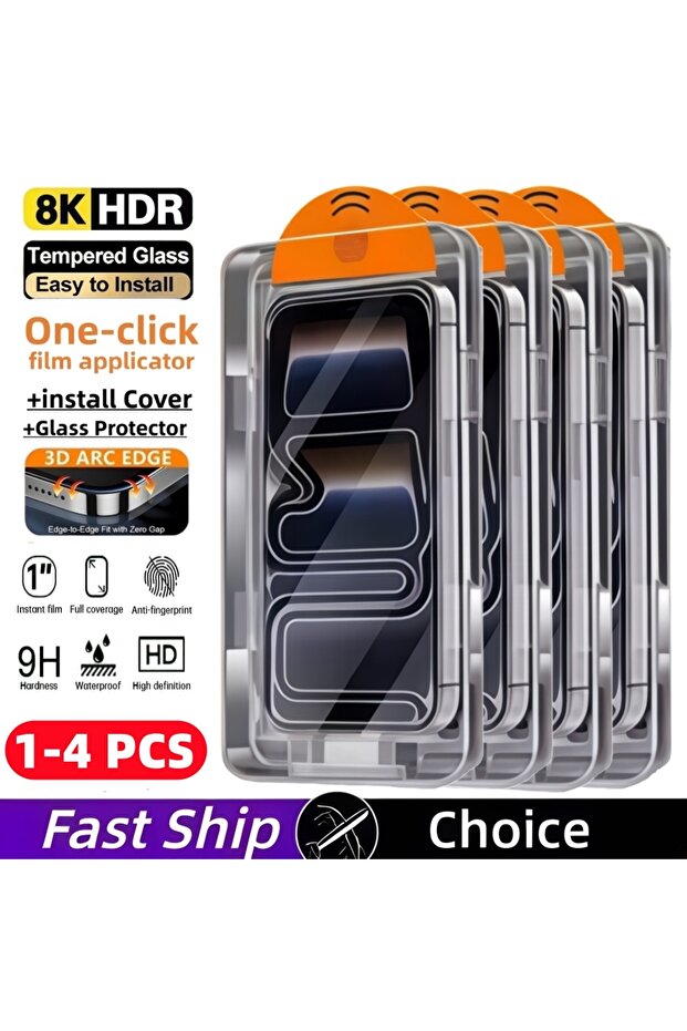 HD 1PCS For iPhone 17Pro Max Dust Free Easy Install Oleophobic Coating Screen Protector Tempered Gla
