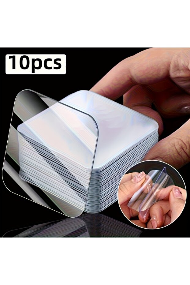 10pcs 10Pcs super non-punching double-sided nano-tape, auxiliary fixing sticker transparent strong s