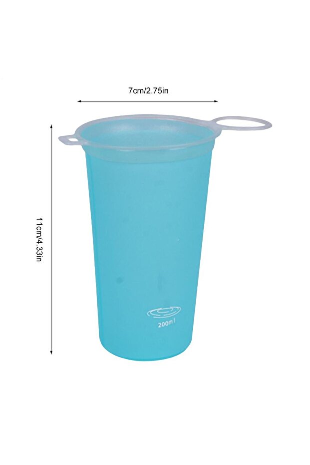 Skys Blue 200ml Hiking Water Bottle Portable Soft Folding Drink Cup Large Mouth Reusable Outdoor Dri