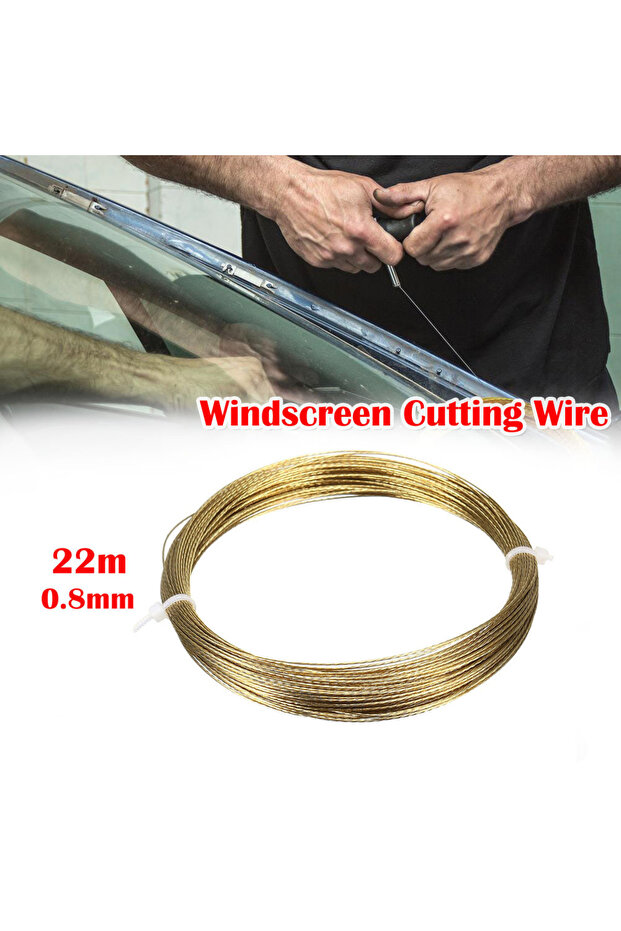 A 22m 0.8mm Windshield Cutting Braiding Line Car Windscreen Glass Cutting Cut Out Braided Removal S.