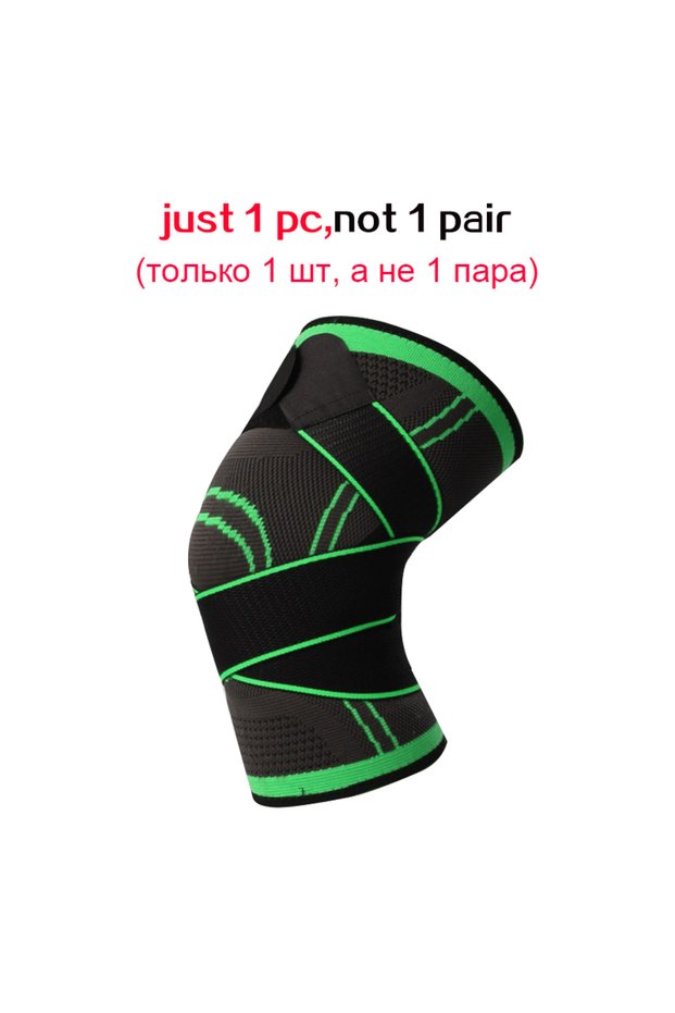L Green 1PC Knee Pads for Men and Women Pressurized Elastic Kneepad Support Bandage Sports Fitness B