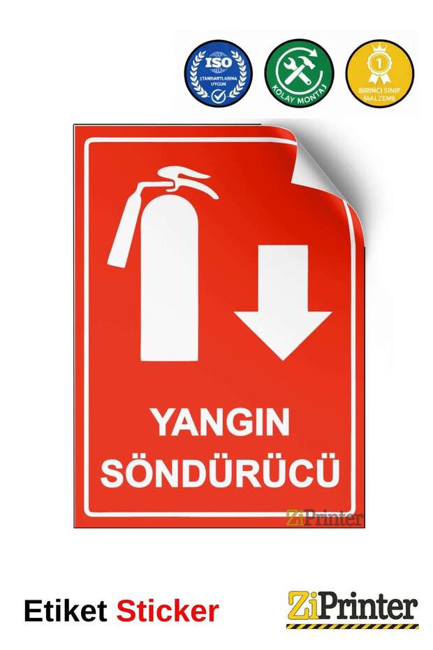 Fire Extinguisher Isg Warning Sign Sticker 15X21 cm