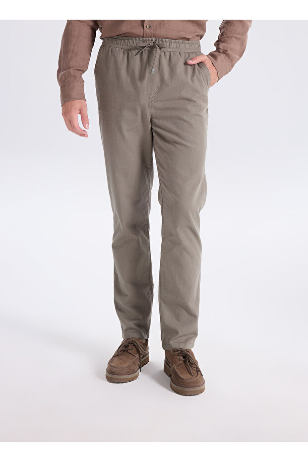 Khaki Men's Regular Straight Chino Pants 262 Lcm 221026 New Khaki