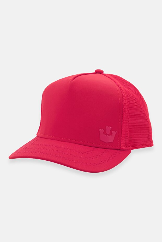 Men Adjustable Brand Logo Cap, Red