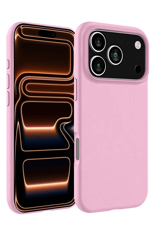 Silicone Protective Phone Case for iPhone 17 Pro Max - Soft Anti-Scratch Microfiber Lining Ultra Slim Drop Protection Phone Cover - Pink-1