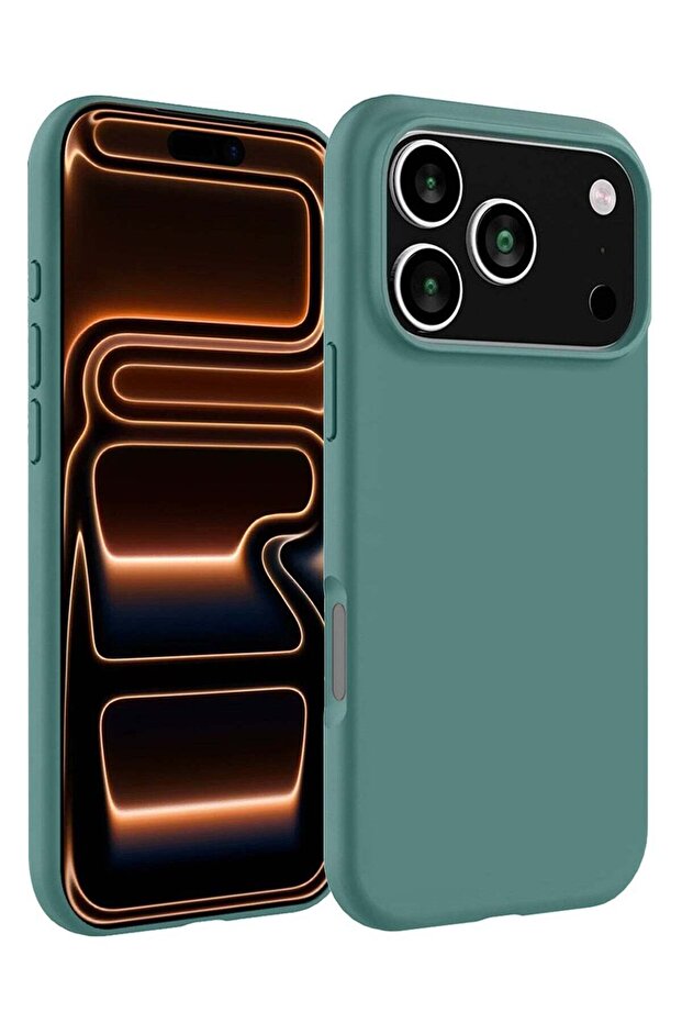 Silicone Protective Phone Case for iPhone 17 Pro - Soft Anti-Scratch Microfiber Lining Ultra Slim Drop Protection Phone Cover - Cactus Green-1