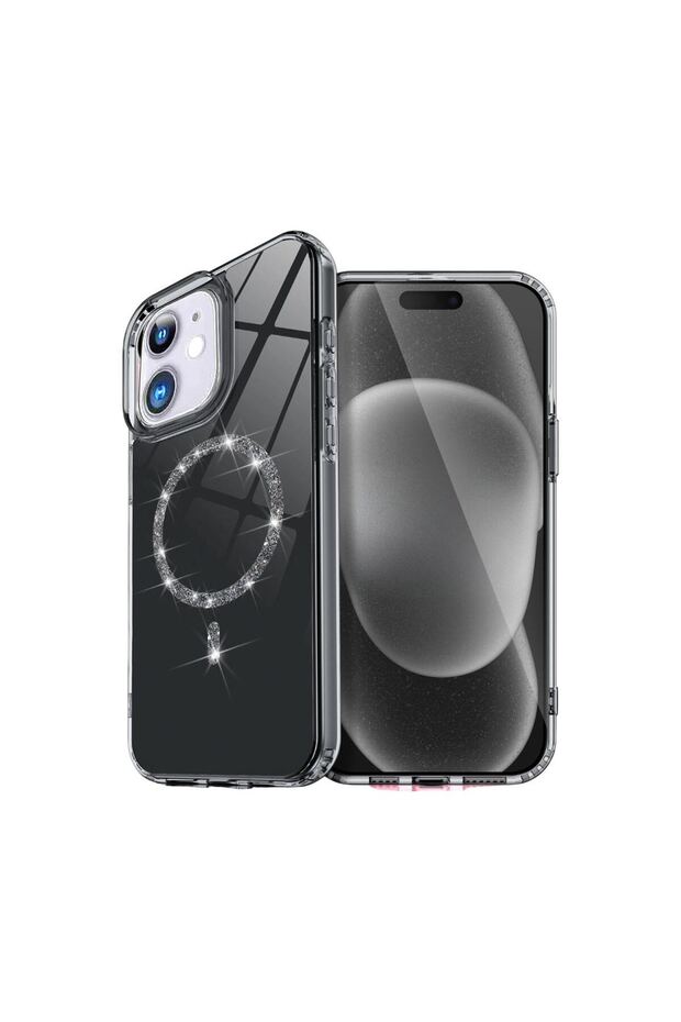Apple iPhone 12 Live Diamond Magsafe Cover - Black