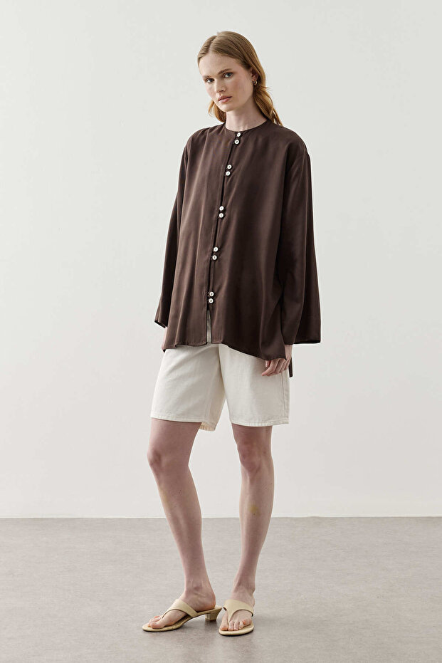 Tensel Britli Shirt Brown