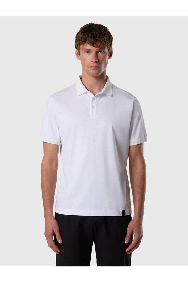 Regular Fit Silk Blend Cotton Polo Collar Men's T-Shirt