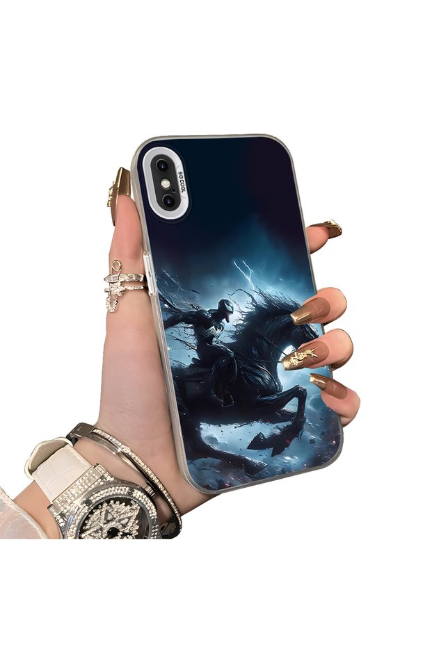 iPhone XS Max Compatible Hard Acrylic Back Silicone Edge Lens Protection Case