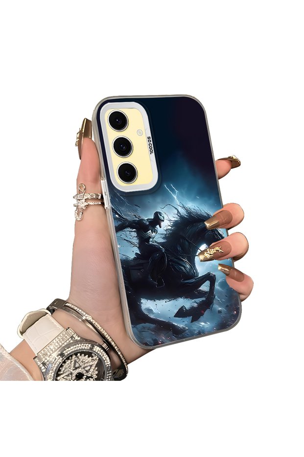 Samsung Galaxy S24 Fe Compatible Hard Acrylic Back Silicone Edge Lens Protection Case