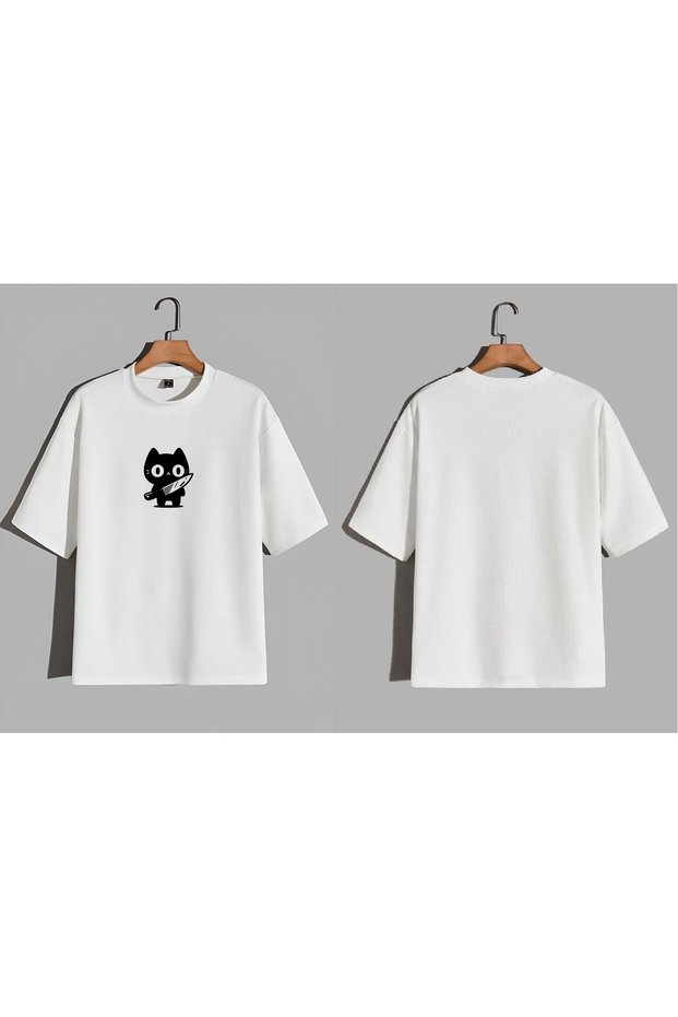 Katil Kedi Printed Oversized T-Shirt