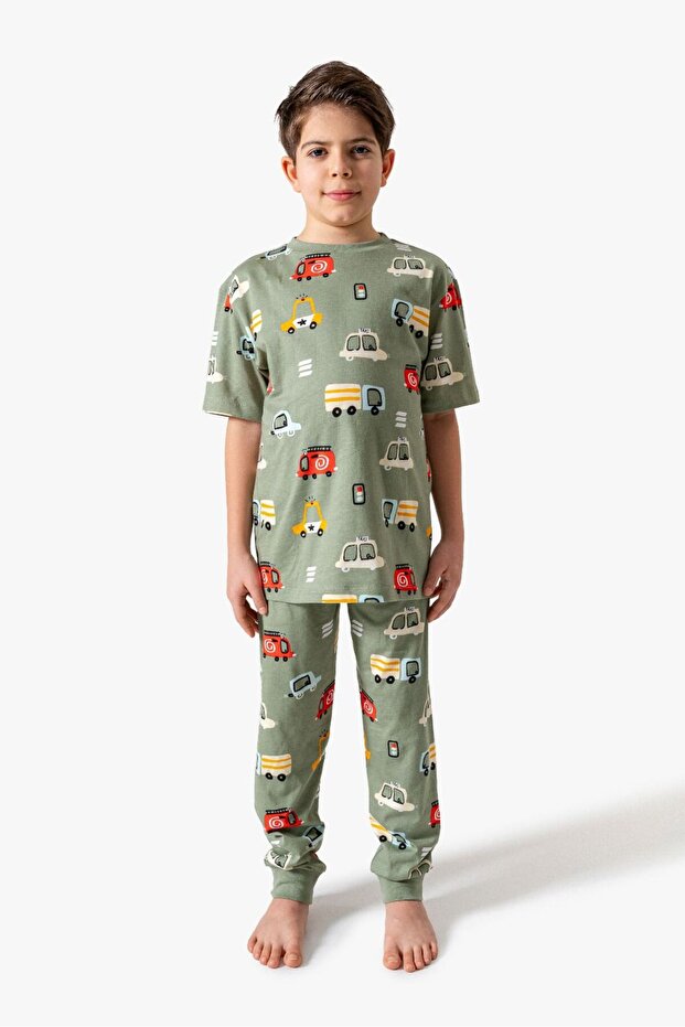 Boy's Cars Cotton Pajama Set