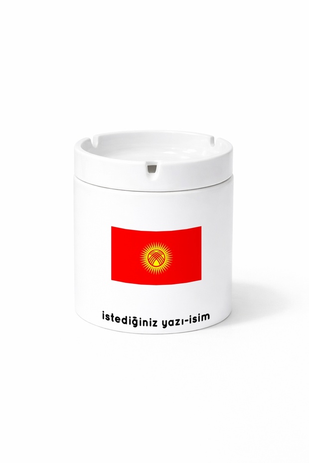 Country kg Kyrgyzstan Kyrgyzstan Flag Flag Printed Ashtray Ashtray Gift