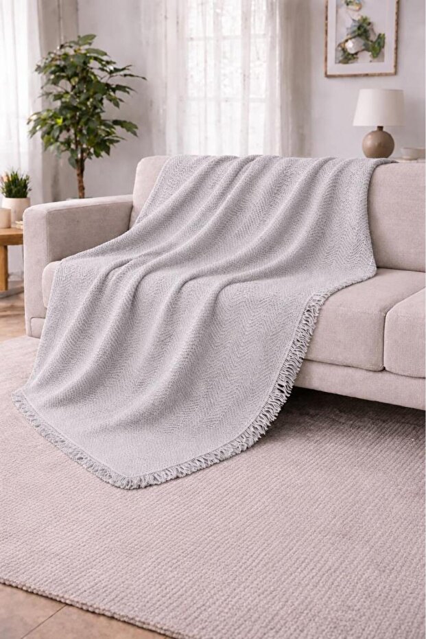 غطاء أريكة إليزا متعدد الأغراض مقاس 170x200 سم باللون الرمادي