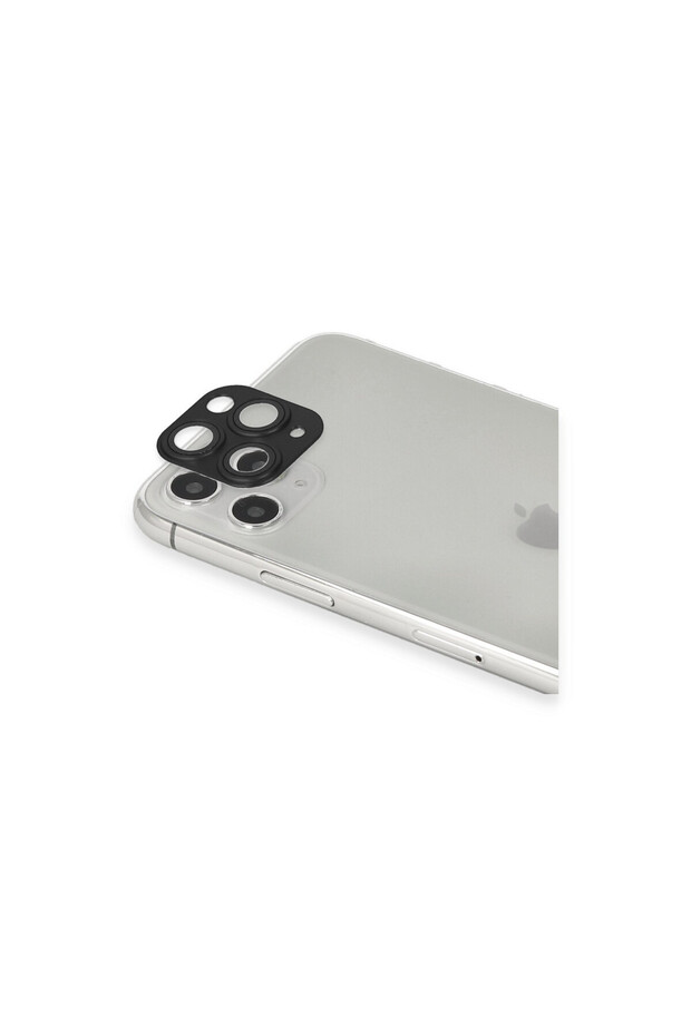 عدسة كاميرا من الألومنيوم متوافقة مع هاتف Apple iPhone 11 Pro Max - أسود