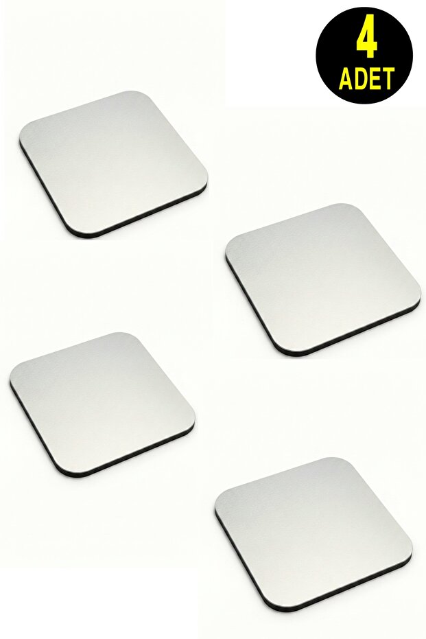 4Pcs Metal Top Wooden Base Silver Color Sand Pattern Wooden Turkish Coffee Cup Tea Mug Home Office Coasters Underlay