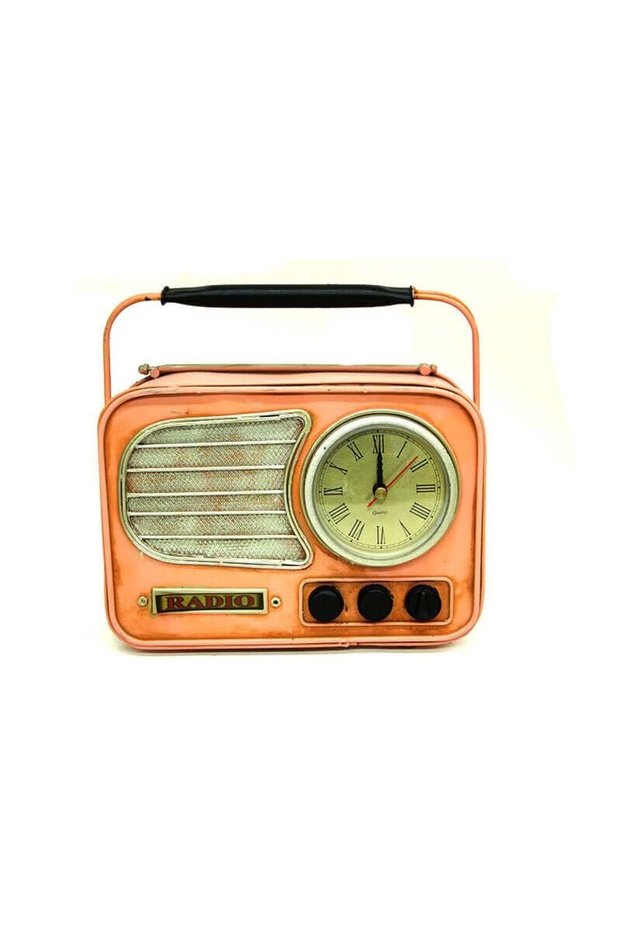 Decorative Metal Radio Clock Piggy Bank C0330