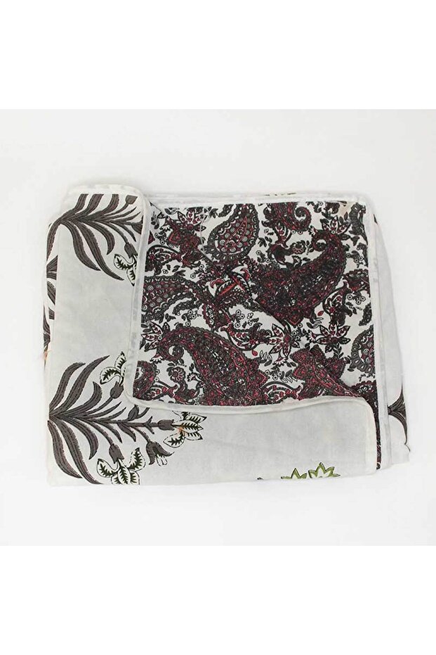 Red And Black Print Quilt