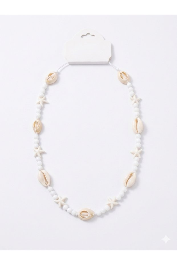 Sea Shell Stone Starfish Detailed Design Pinterest Necklace | Does Not Darken | Women's Necklace with Gift Box