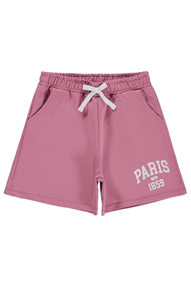 Paris Printed Shorts for Ages 6-9 - Pink