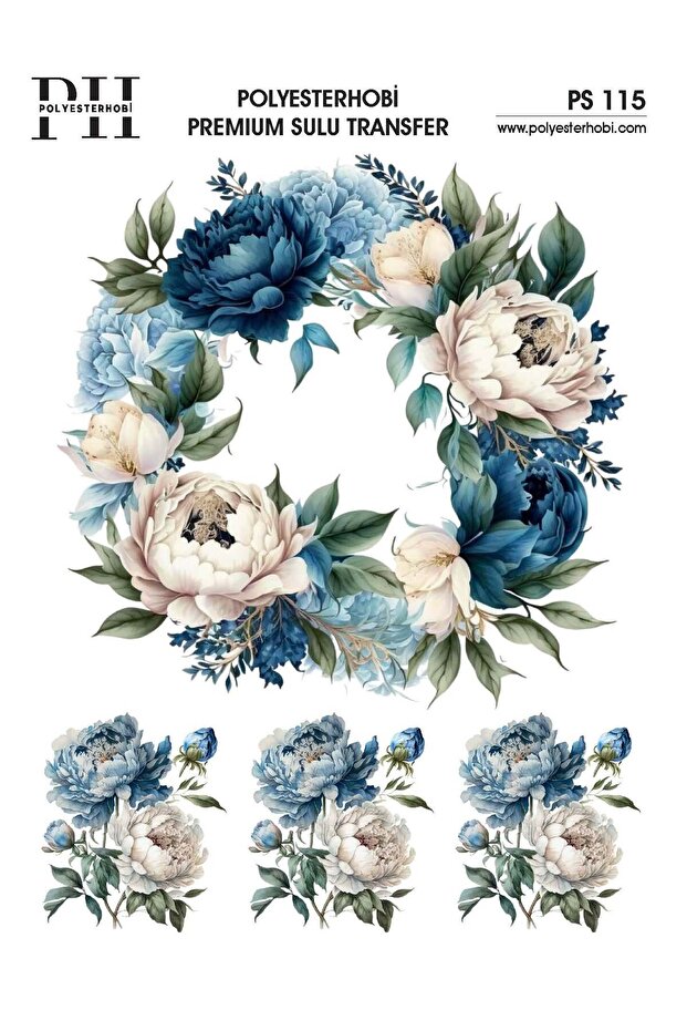 Premium Water Transfer 25X35 cm Flower Patterned Ps 115