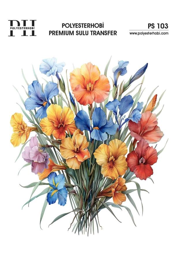 Premium Water Transfer 25X35 cm Flower Patterned Ps 103