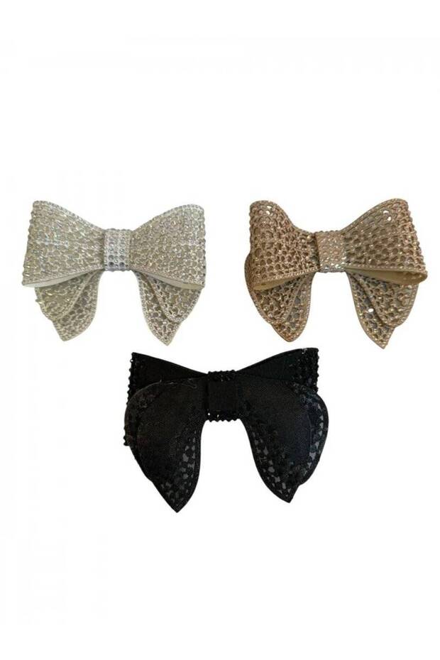 Silver Mesh Rhinestone Bows