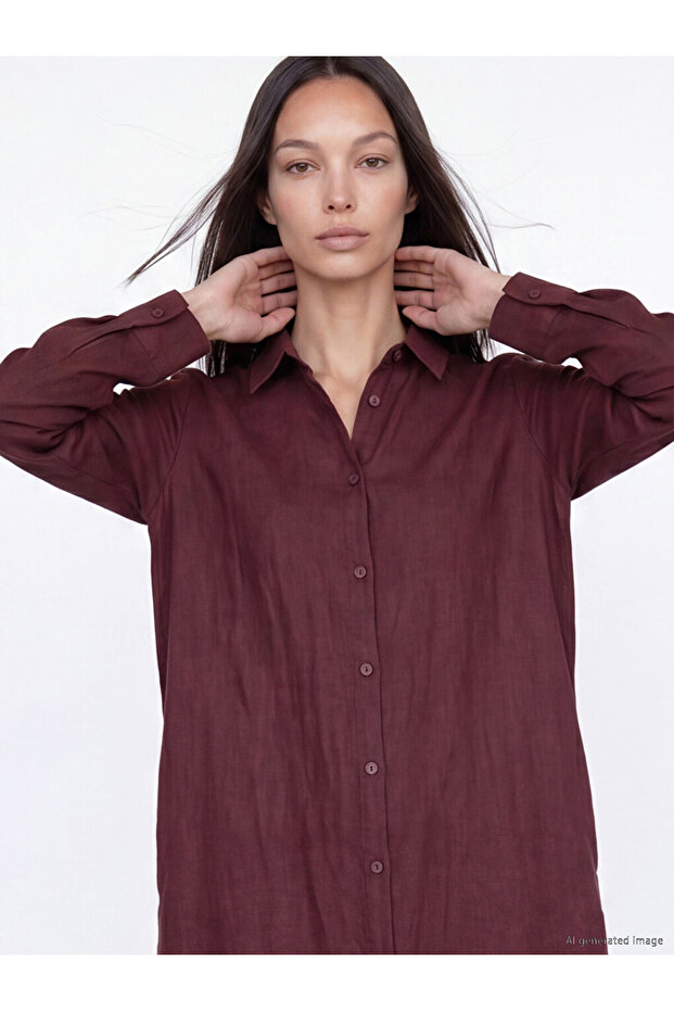 Oversize 100% Linen Women's Shirt Tunic