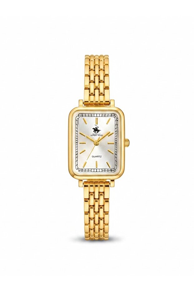 Rectangular Case Steel Women's Wristwatch - 20 cm Length