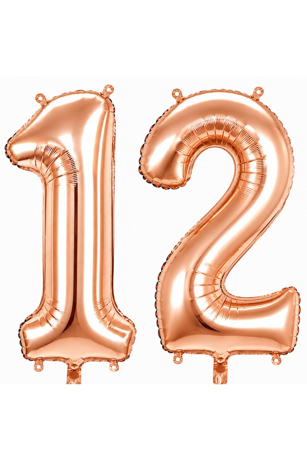 12 Pieces of Foil Balloons in Rose Gold Color (76 cm)