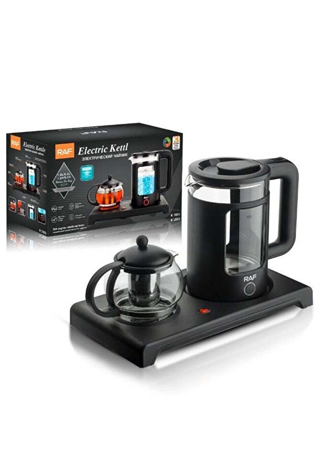 Multifunction Electric Tea Kettle Set – 1.8L Water Boiler with Glass Teapot and Base