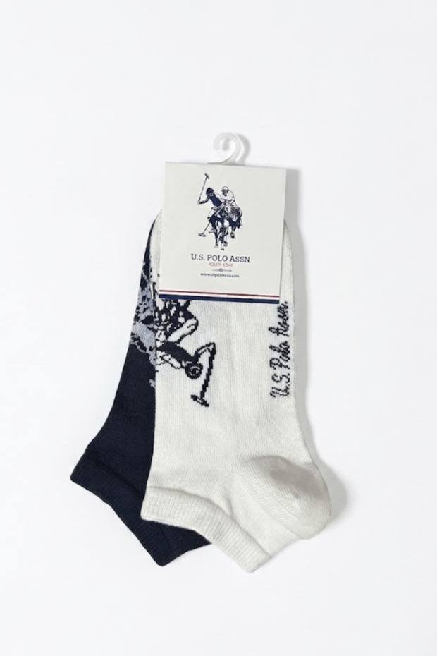 2-Piece Cotton Booties Socks with Logo Pattern, Comfortable for Daily Use