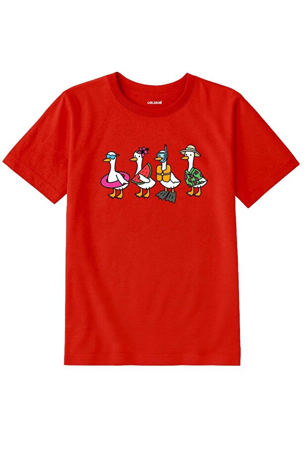 Kids' T-Shirt – Summer-Themed Goose Design