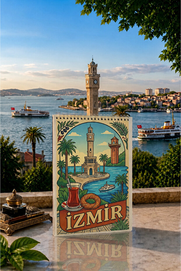 دفتر ملاحظات أبيض بدون خطوط بتصميم إزمير. دفتر ملاحظات أبيض بدون خطوط مقاس A5. دفتر ملاحظات بدون خطوط مقاس A5.