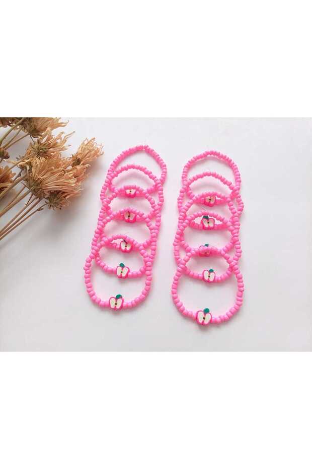 Pink Apple Children's Bracelet Kindergarten, Nursery, School, Organization 10 Pieces