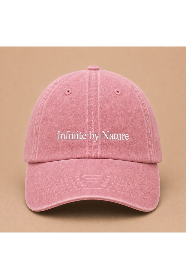 Women's Esthetic Infinite by Nature Written Vintage Washed Hat (Not Printed, Embroidered)